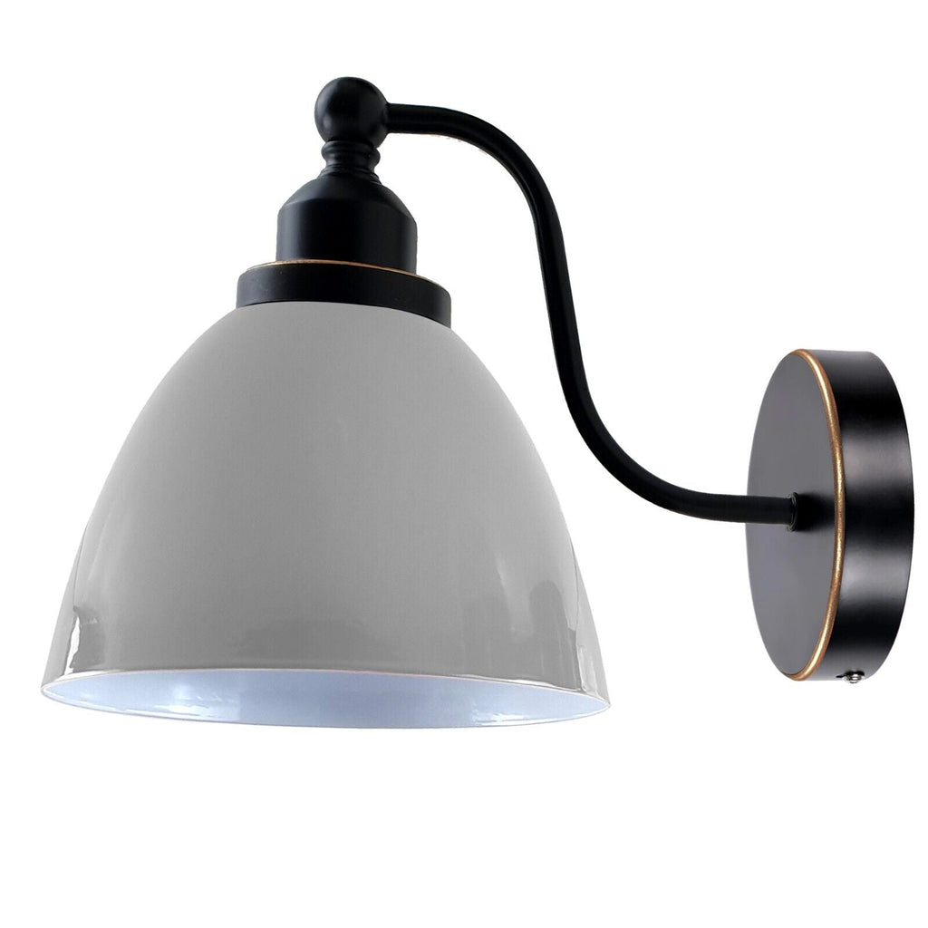 Industrial Vintage Modern Retro Swan Neck Metal Arm E27 Sconce White Wall Mount Light~3914