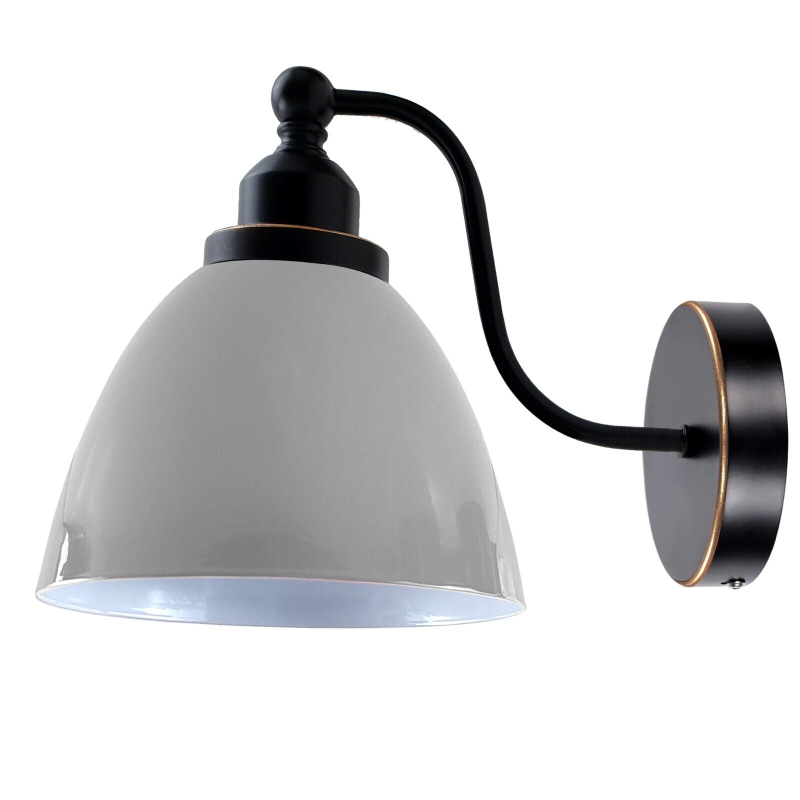 Industrial Vintage Modern Retro Swan Neck Metal Arm E27 Sconce White Wall Mount Light~3914