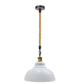 White Metal Ceiling Pendant Shade Modern Hemp Hanging Retro Light~1935